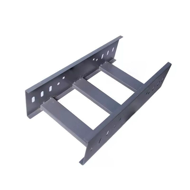 Galvanized Steel Kabel Ladder Tray Custom Perak Finish Kabel Tray Untuk Organisasi