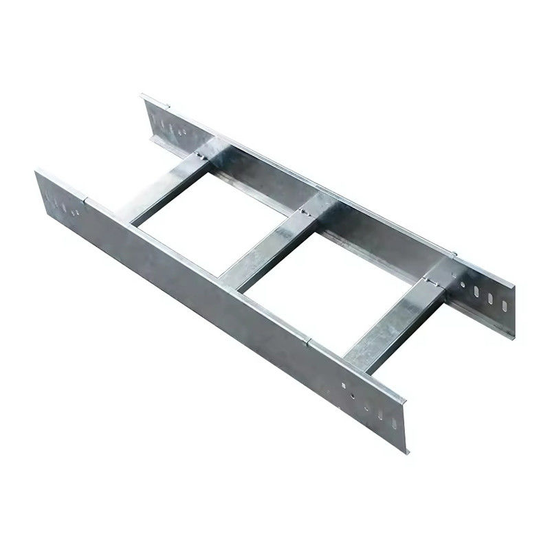Galvanized Steel Ladder Type Cable Tray Perak dinding dipasang Instalasi tahan korosi