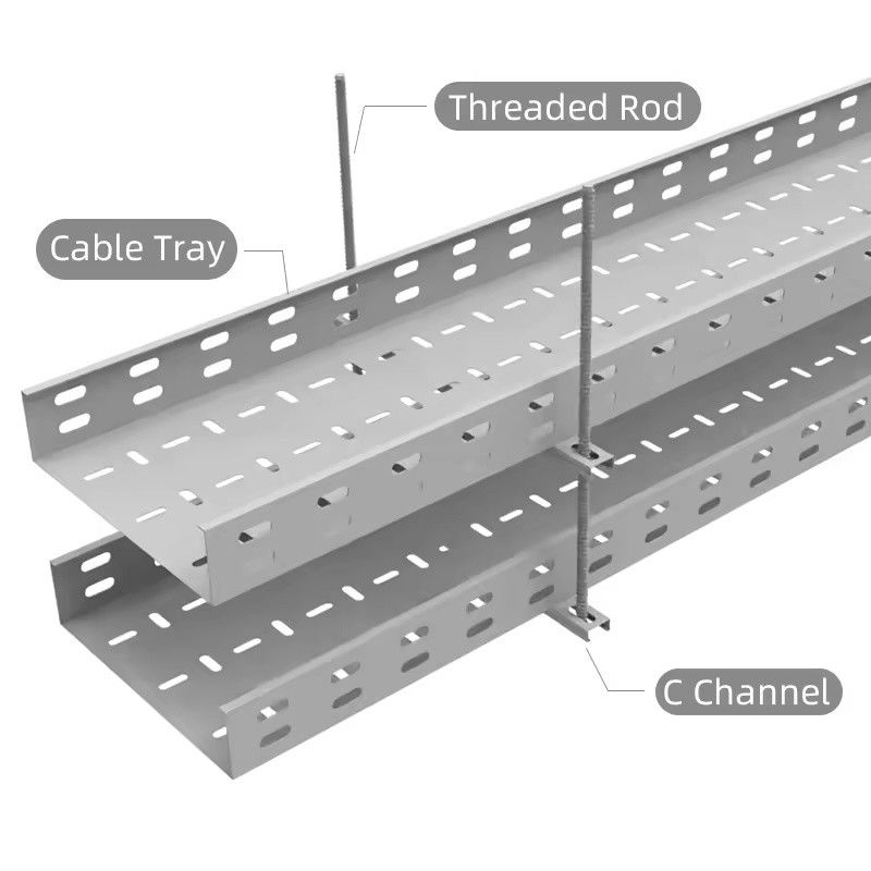 Fleksibel Radius Bending Disesuaikan Hot Dip Gi Cable Tray Untuk Kapasitas Tugas Menengah