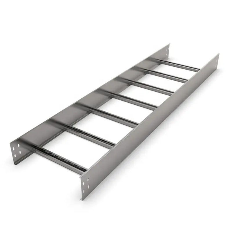 Customisable Silver Galvanized Cable Tray / Cable Ladder Tray tahan api dan cuaca dengan tikungan