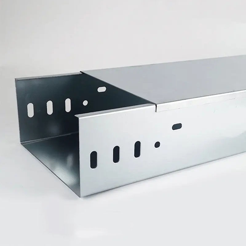Galvanized Non-flammable Cable Tray Custom Length Solid Bottom Cable Tray dengan konektor