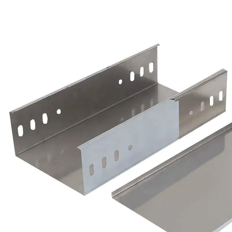 Custom Galvanized Steel Trough Cable Tray Bridge Type untuk Manajemen Kabel Perak Tugas Sedeng