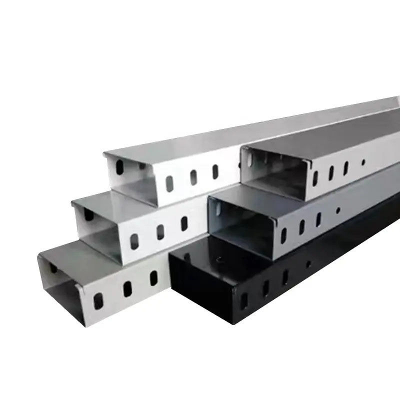 Custom Galvanized Steel Trough Cable Tray Bridge Type untuk Manajemen Kabel Perak Tugas Sedeng