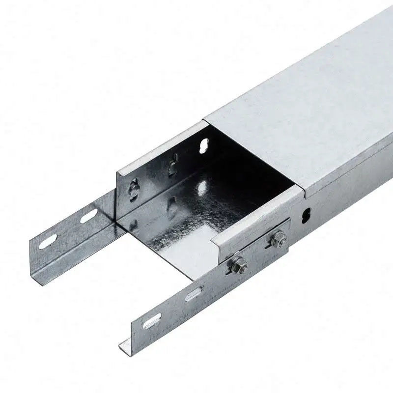 Custom Wall Mounted Solid Through Cable Tray / Solid Bottom Cable Tray dengan ketahanan korosi