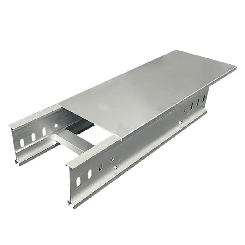 Heavy Duty Corrosion Resistant Industrial Cable Tray Galvanized Silver Finish Panjang yang dapat disesuaikan