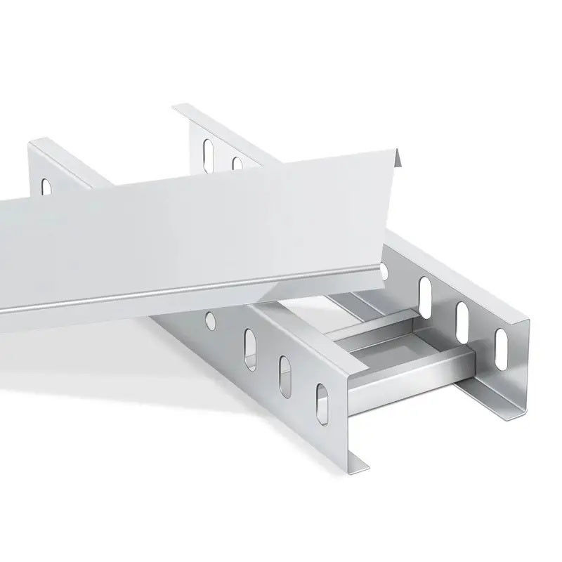 Heavy Duty Corrosion Resistant Industrial Cable Tray Galvanized Silver Finish Panjang yang dapat disesuaikan