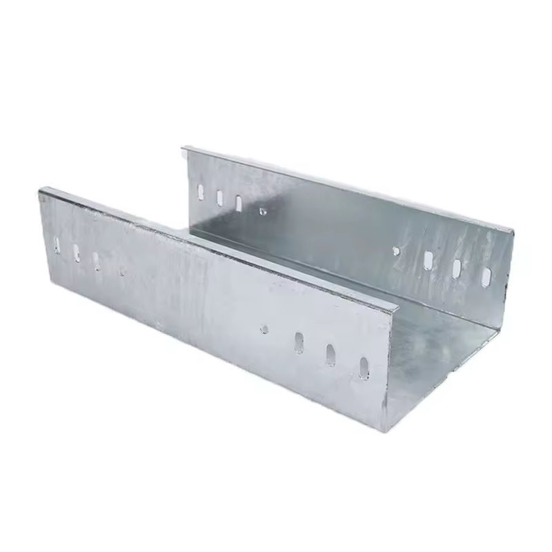 Silver Galvanized Solid / Perforated Cable Tray Untuk Instalasi Pemasangan Dinding / Lantai Disesuaikan