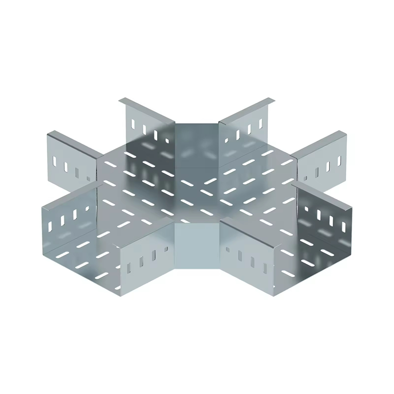 Baki Kabel Galvanis dengan Dasar Padat & Berlubang untuk Pemasangan di Dinding dan Lantai